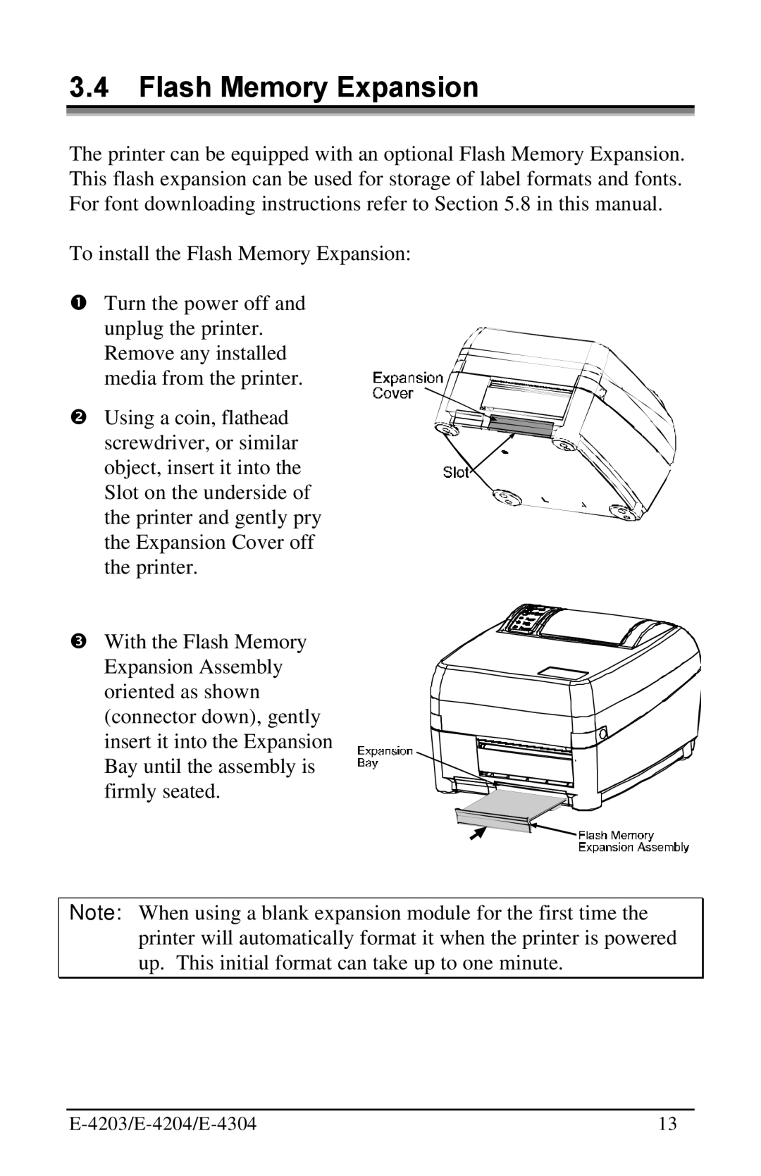 Datamax E-4304 manual Flash Memory Expansion 