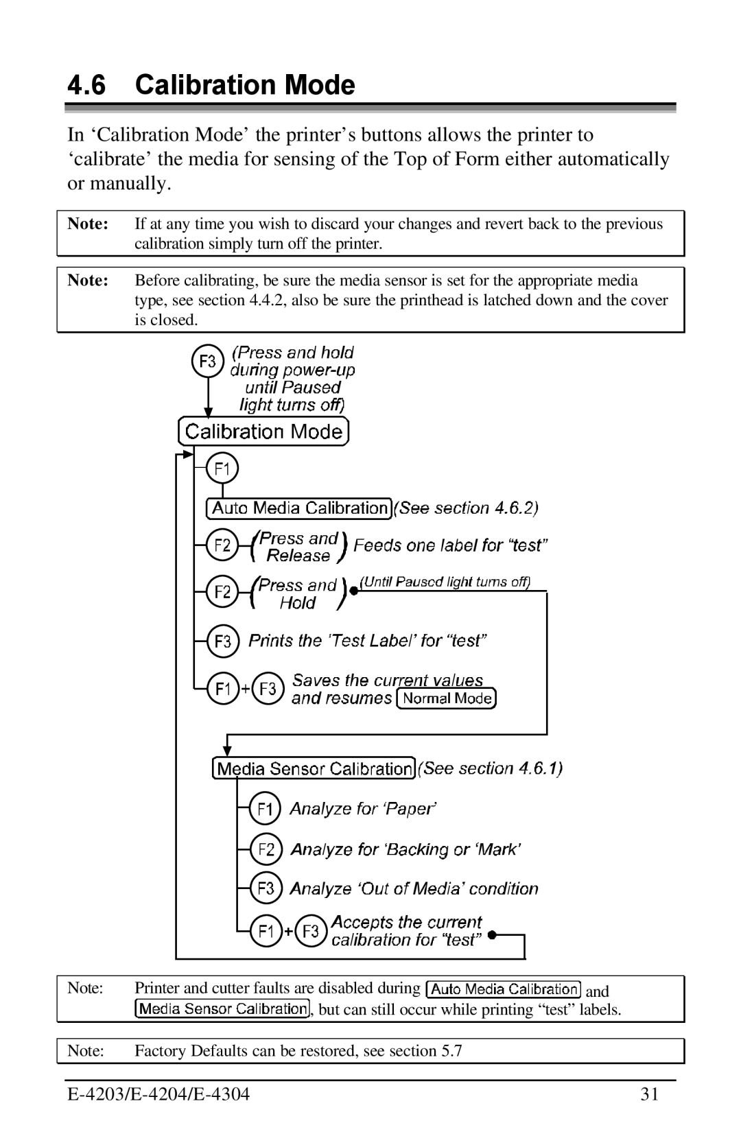 Datamax E-4304 manual Calibration Mode 