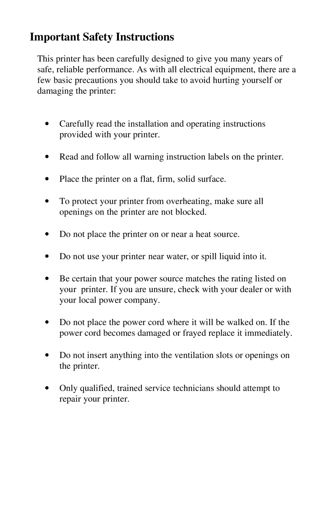 Datamax E-4304 manual Important Safety Instructions 