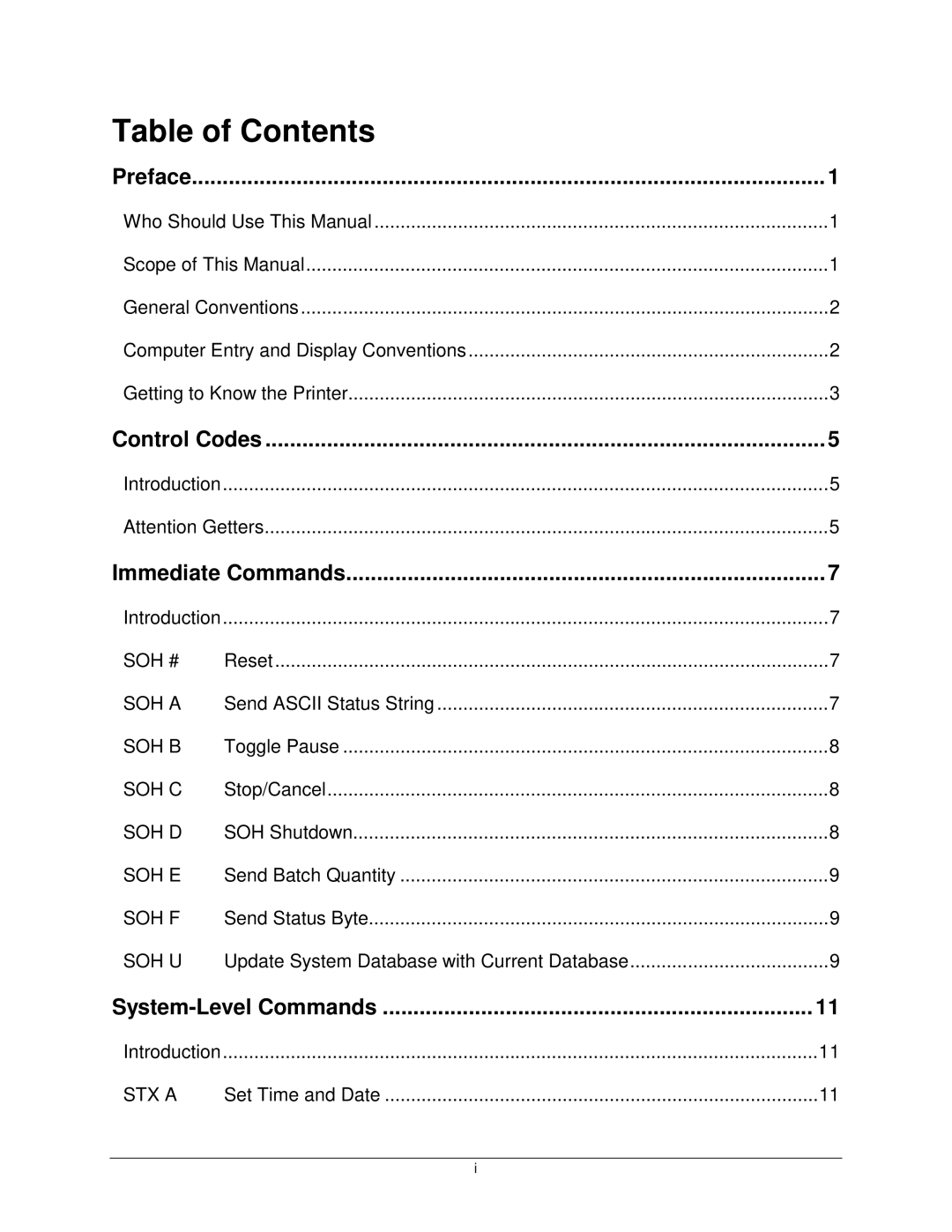 Datamax E4203 manual Table of Contents 