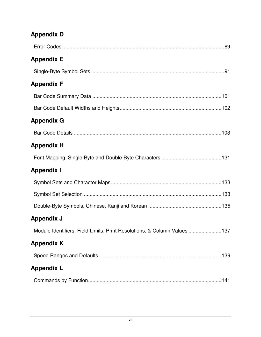 Datamax E4203 manual Appendix D 