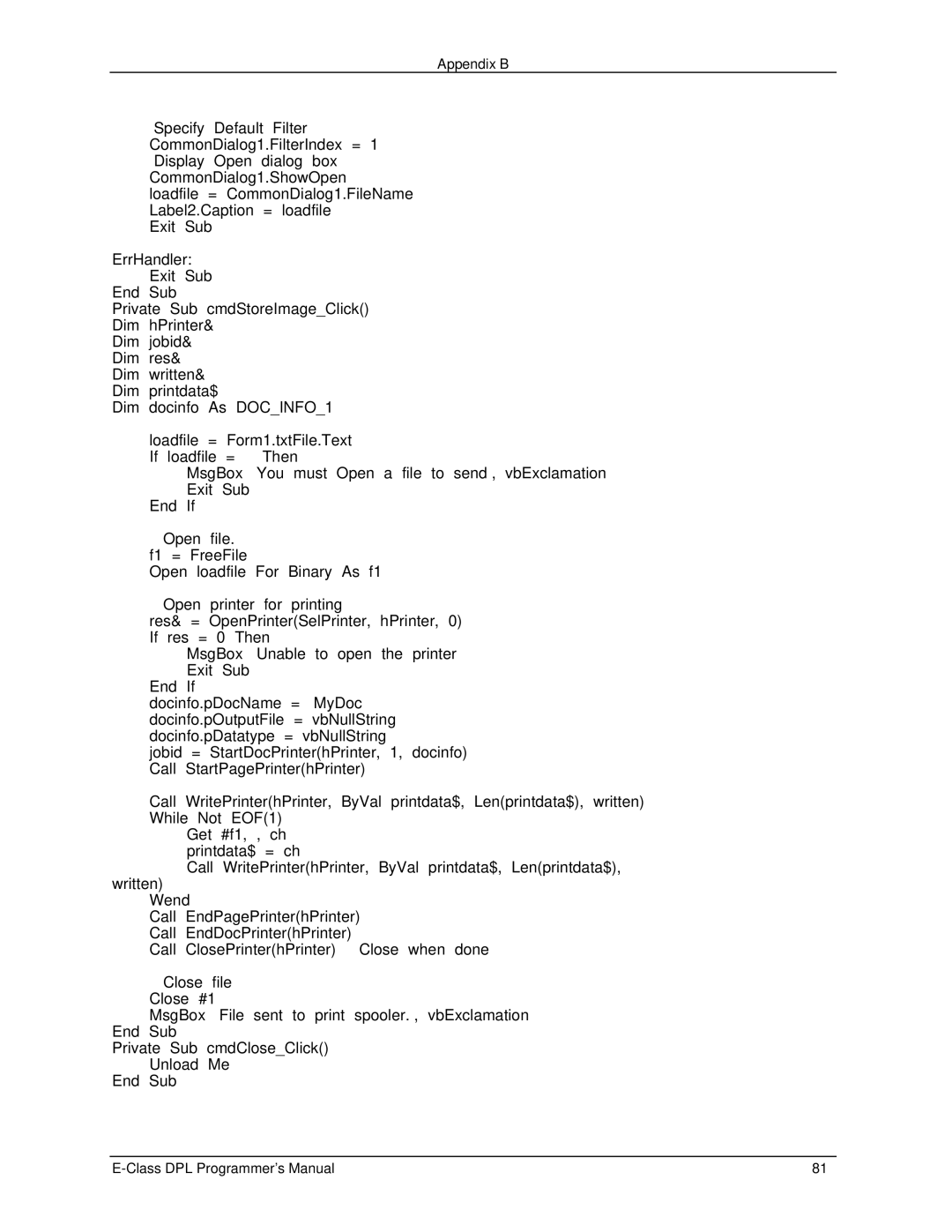 Datamax E4203 manual Appendix B 