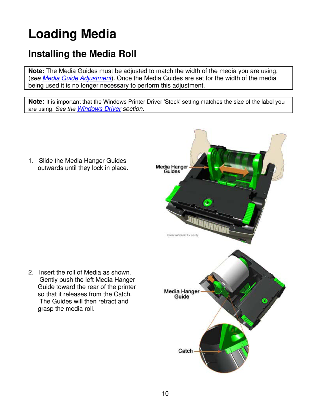 Datamax Ex2 manual Loading Media, Installing the Media Roll 