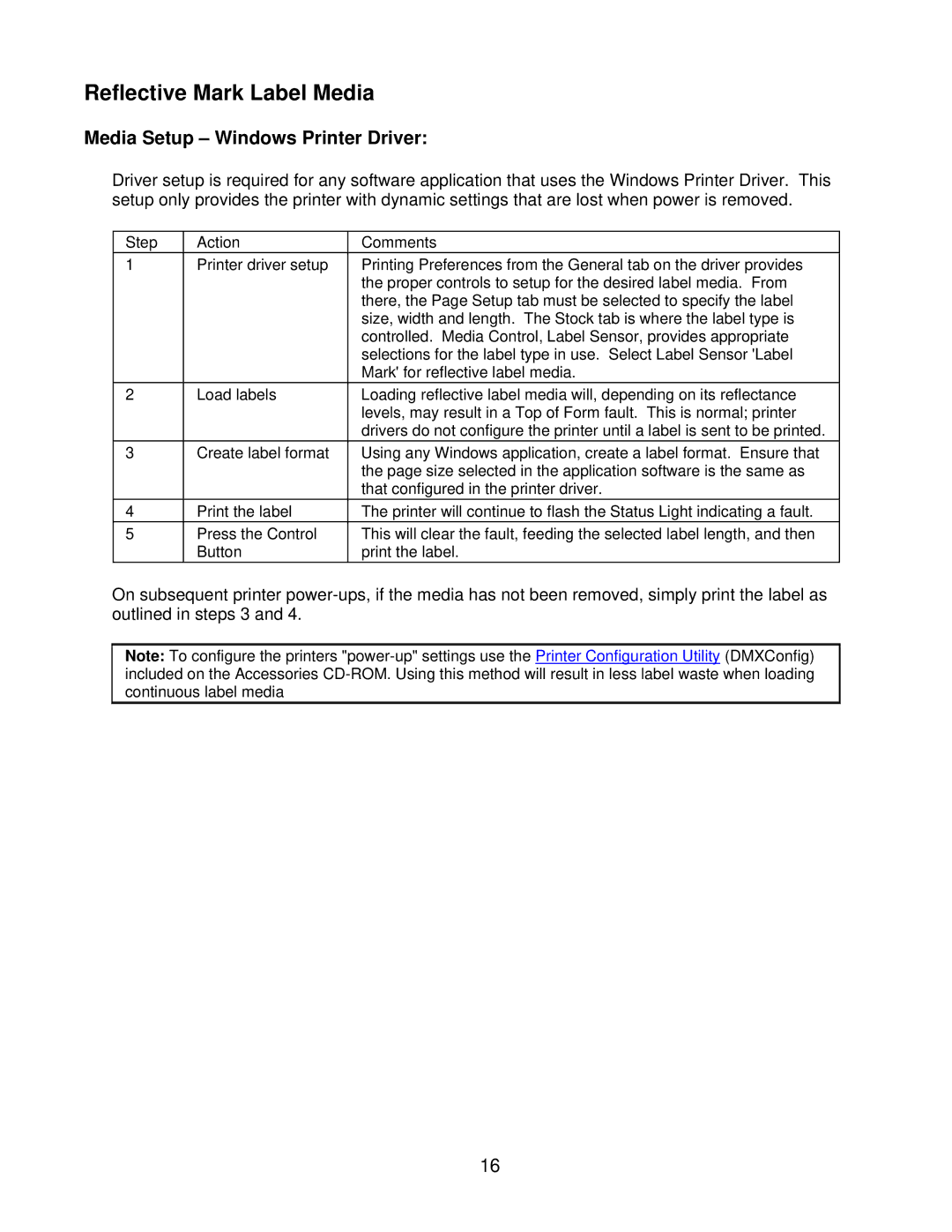 Datamax Ex2 manual Reflective Mark Label Media 