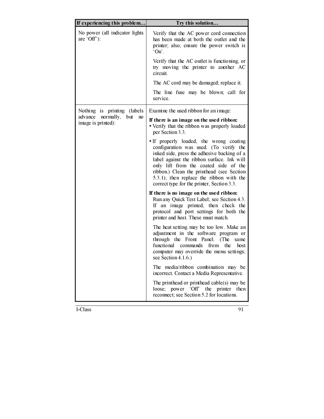 Datamax I-4208, I-4206 manual If there is an image on the used ribbon, If there is no image on the used ribbon 