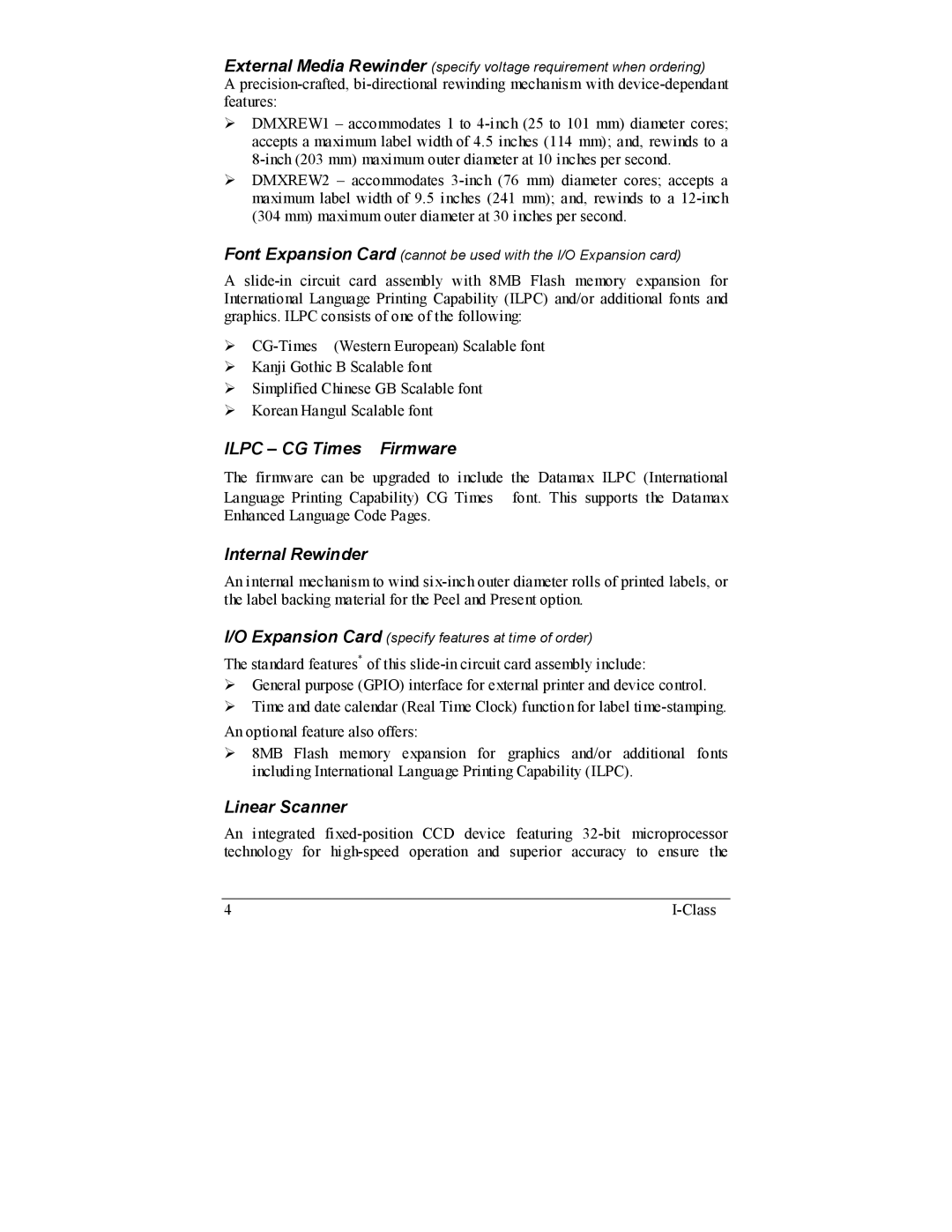 Datamax I-4206, I-4208 manual Ilpc CG Times Firmware 