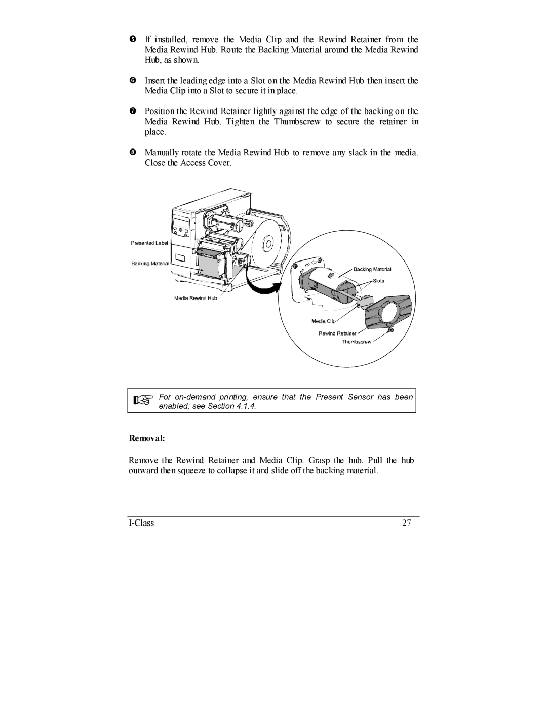 Datamax I-4208, I-4206 manual Removal 