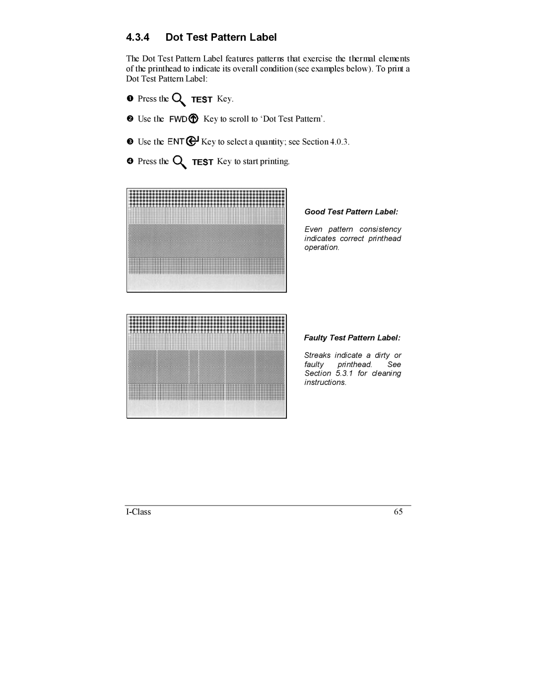 Datamax I-4208, I-4206 manual Dot Test Pattern Label 