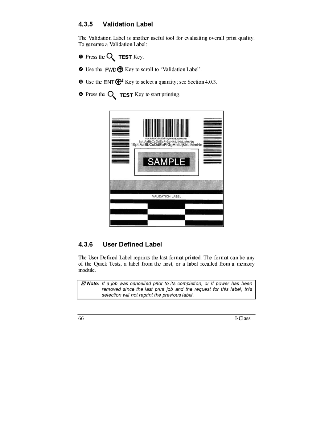 Datamax I-4206, I-4208 manual Validation Label, User Defined Label 