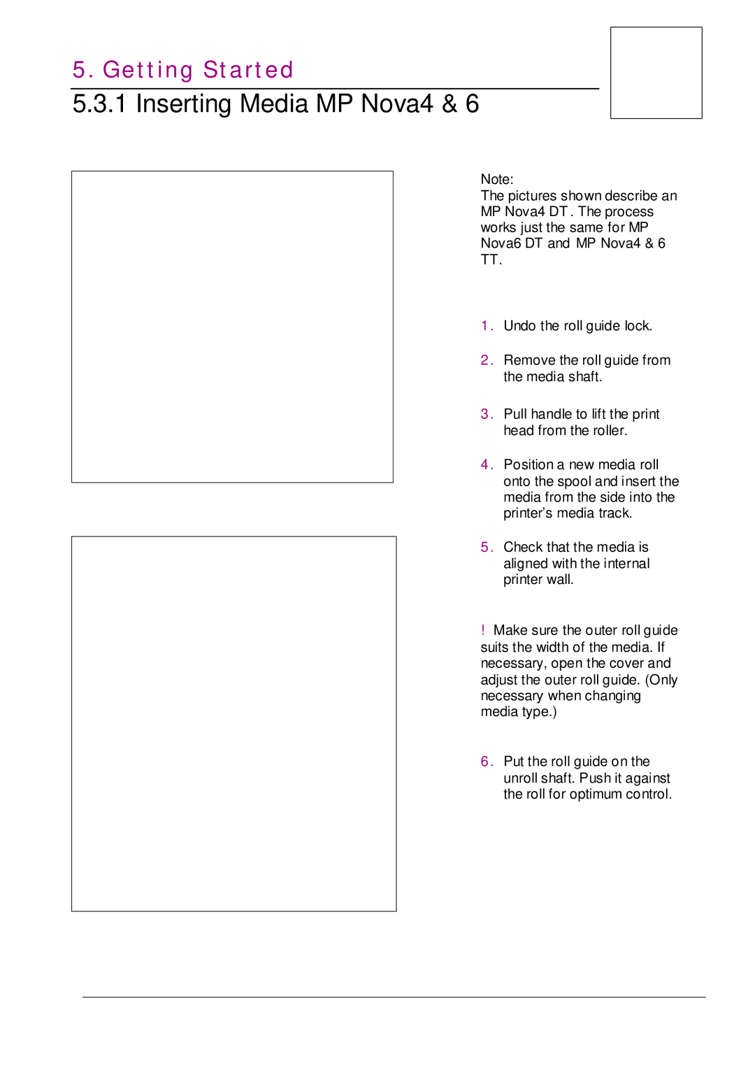 Datamax MP NOVA4 DT user manual Inserting Media MP Nova4 