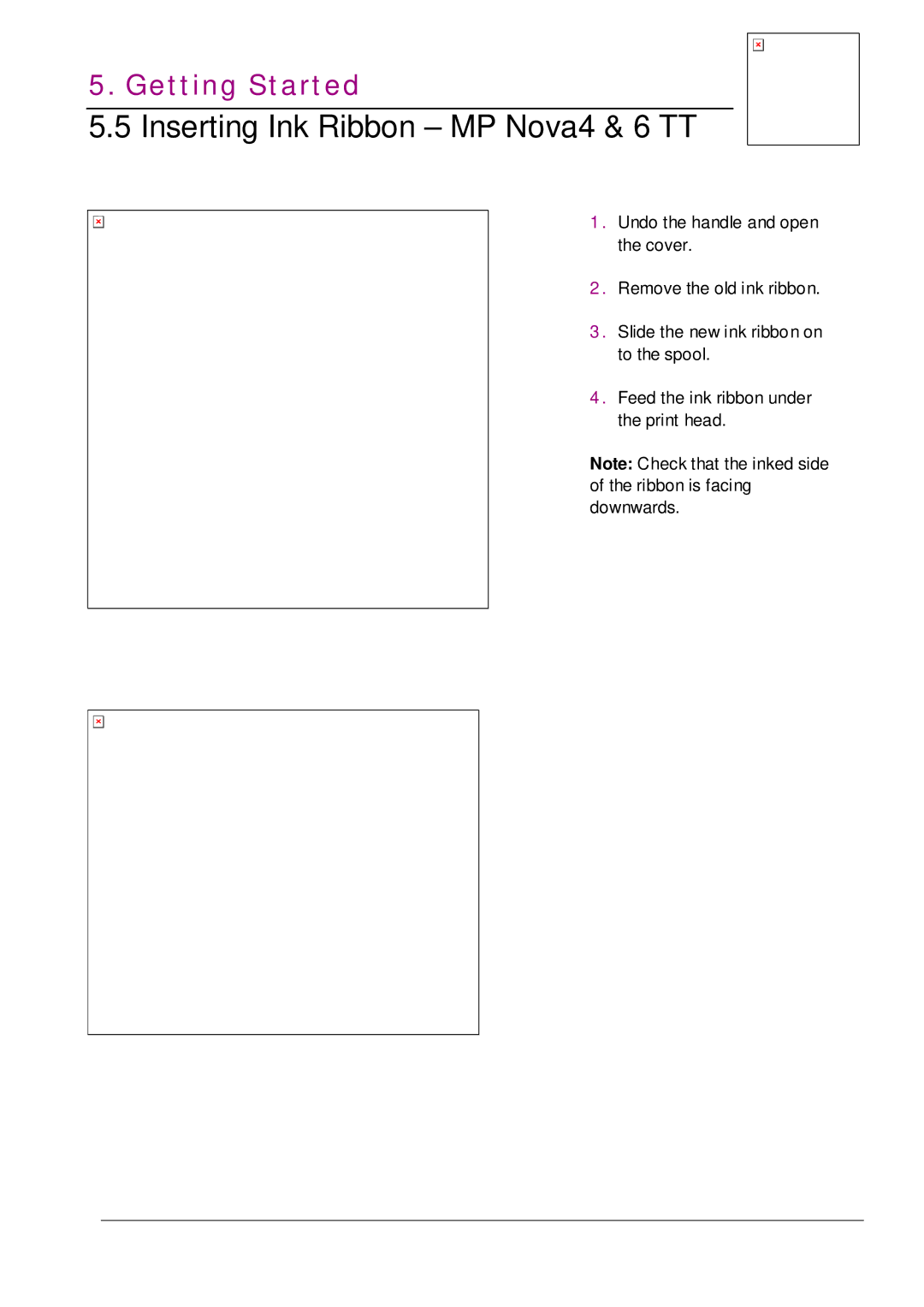 Datamax MP NOVA4 DT user manual Inserting Ink Ribbon MP Nova4 & 6 TT 