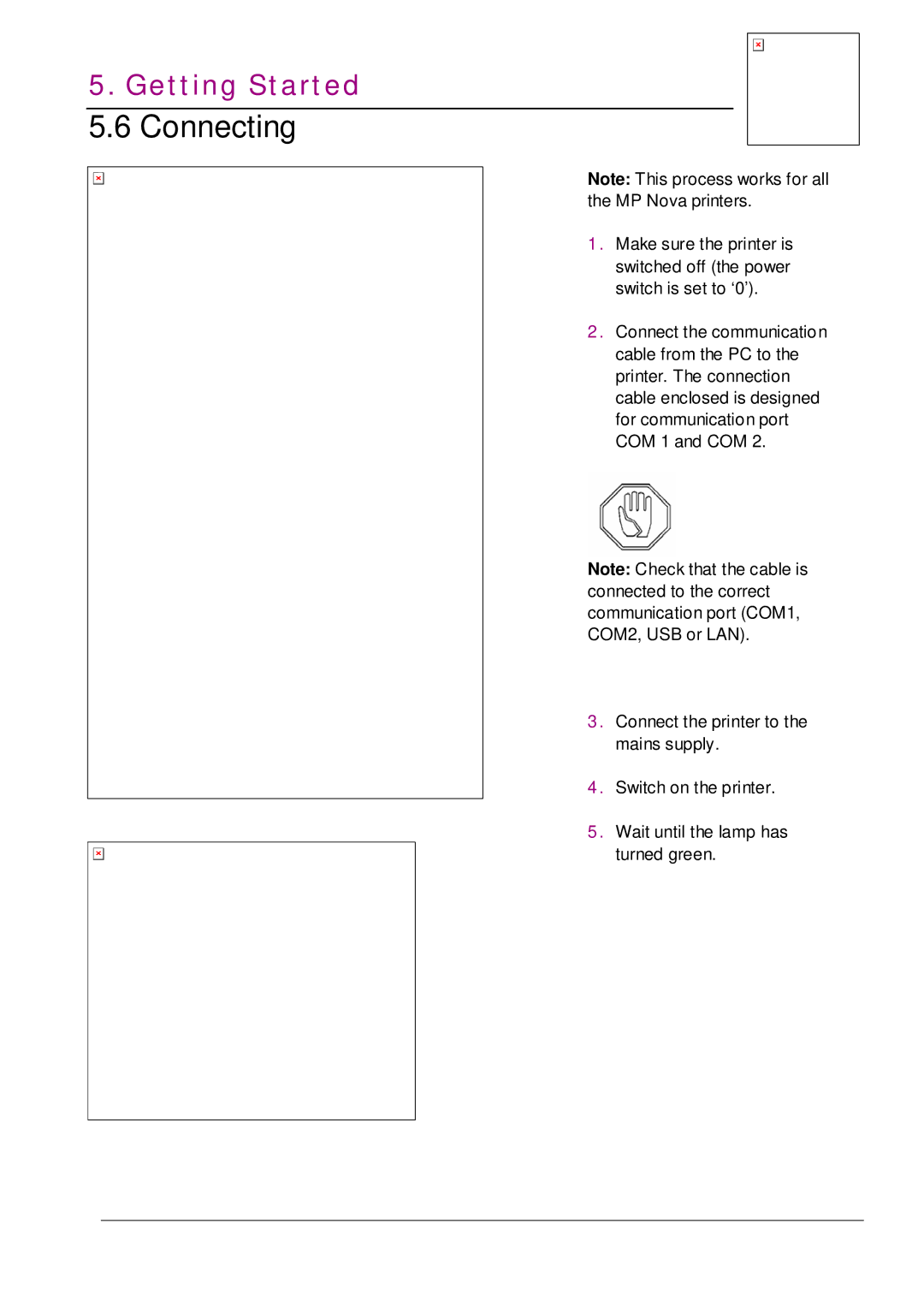 Datamax MP NOVA4 DT user manual Connecting 