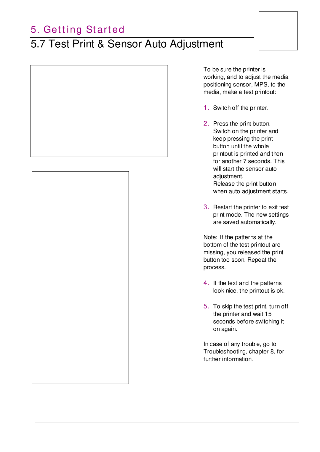 Datamax MP NOVA4 DT user manual Test Print & Sensor Auto Adjustment 