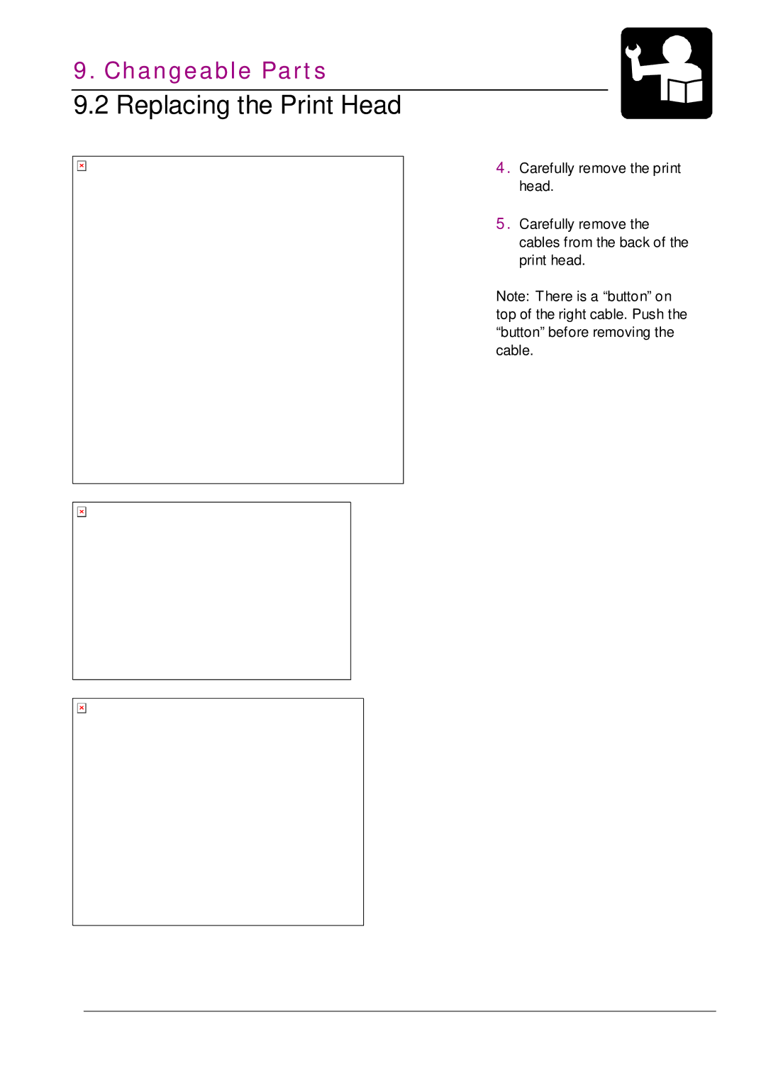 Datamax MP NOVA4 DT user manual Replacing the Print Head 