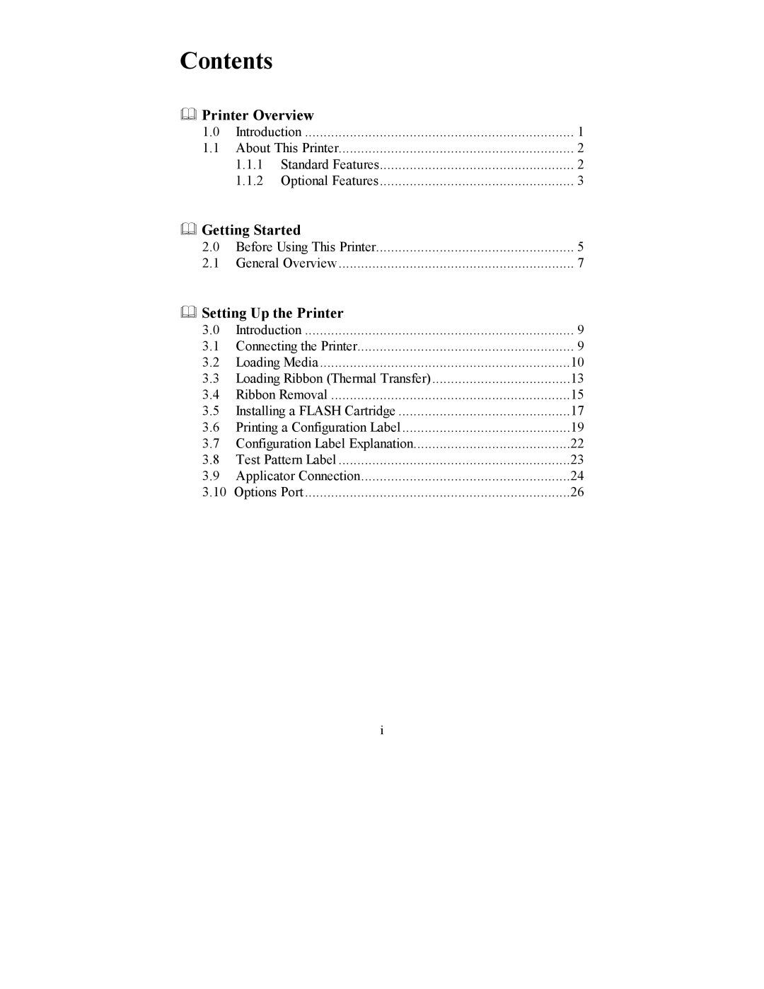 Datamax PE manual Contents 