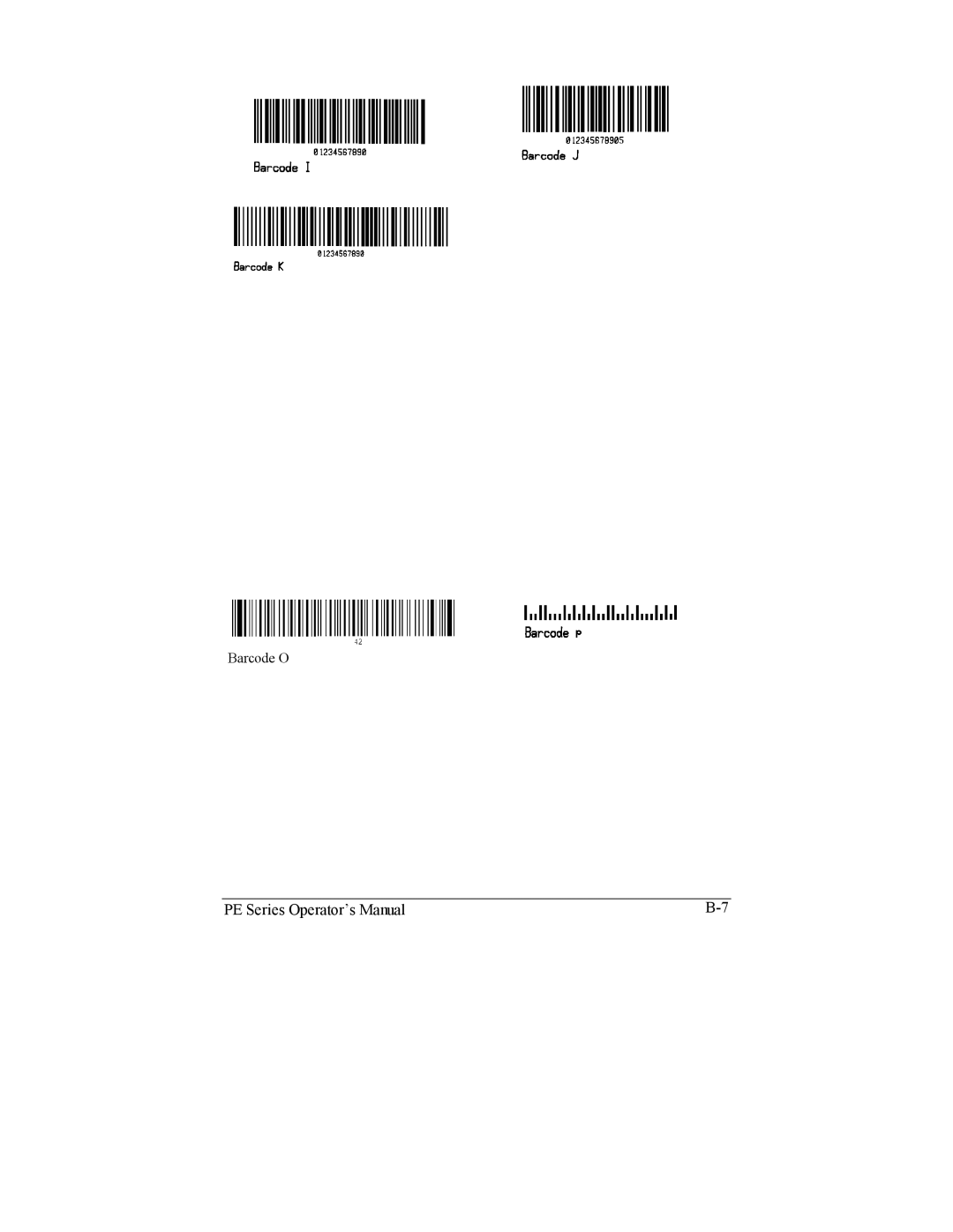 Datamax PE manual Barcode O 