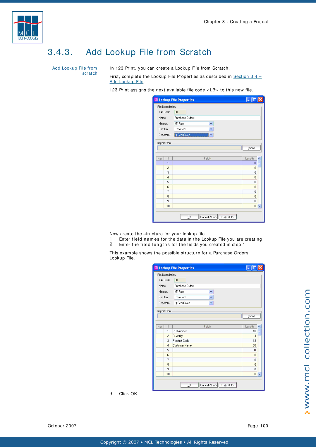 Datamax v1.1x user manual Add Lookup File from Scratch, Print, you can create a Lookup File from Scratch 