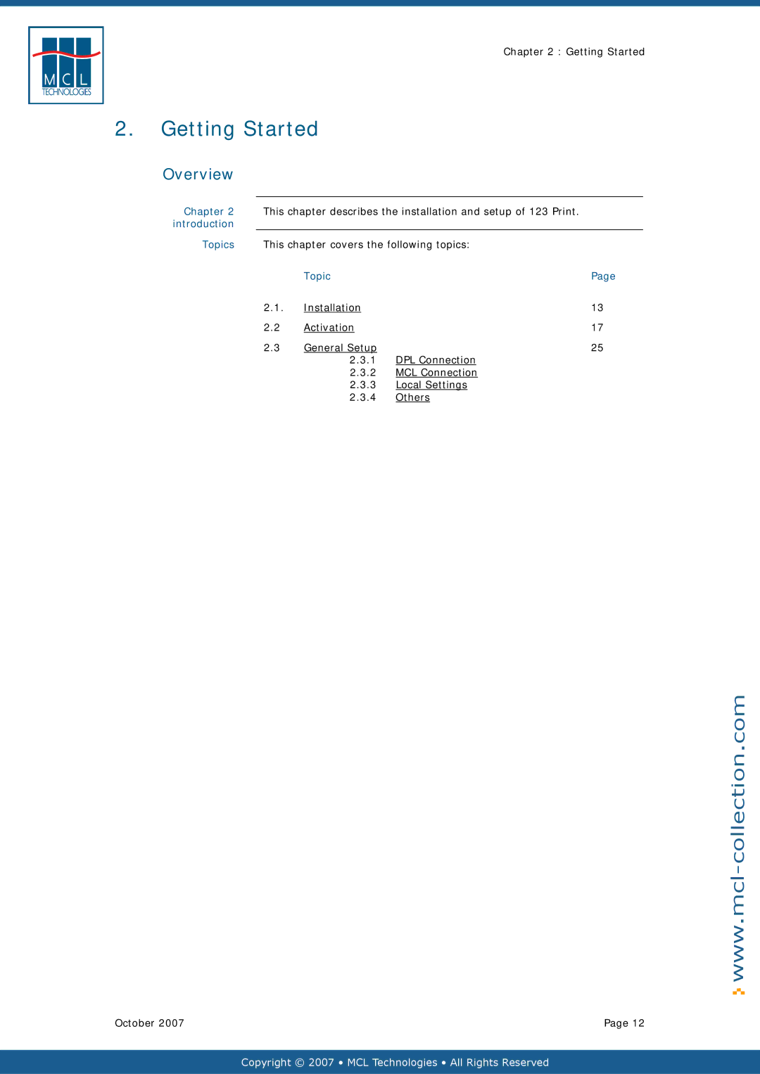 Datamax v1.1x user manual Getting Started 