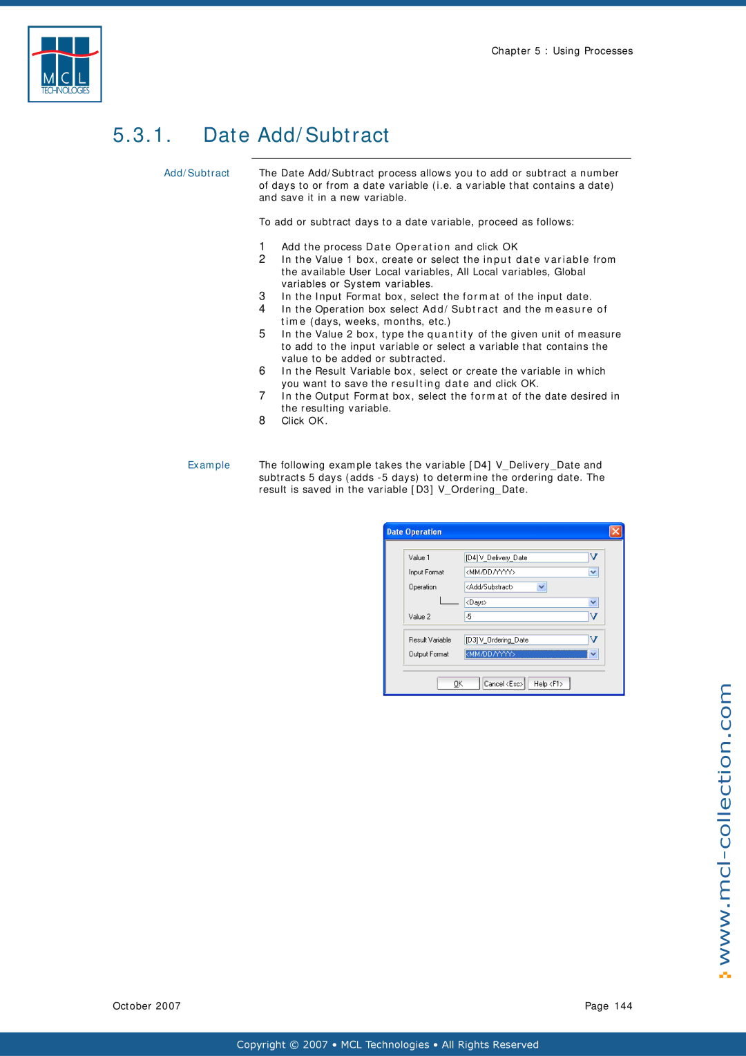 Datamax v1.1x user manual Date Add/Subtract 