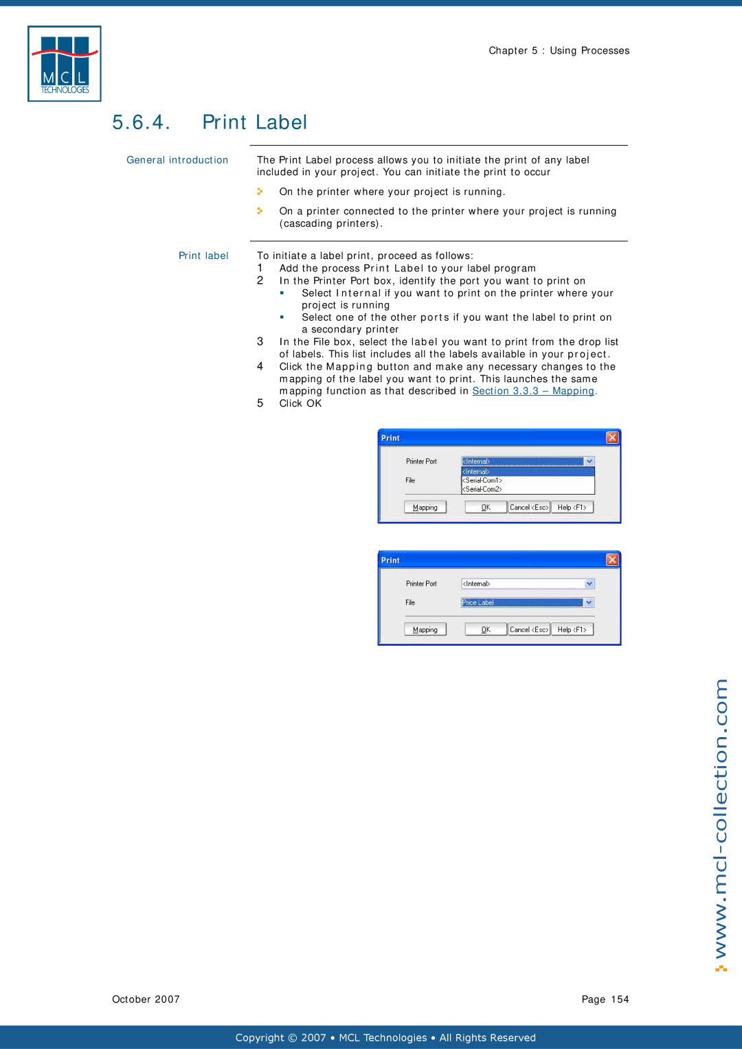 Datamax v1.1x user manual Print Label, Print label 