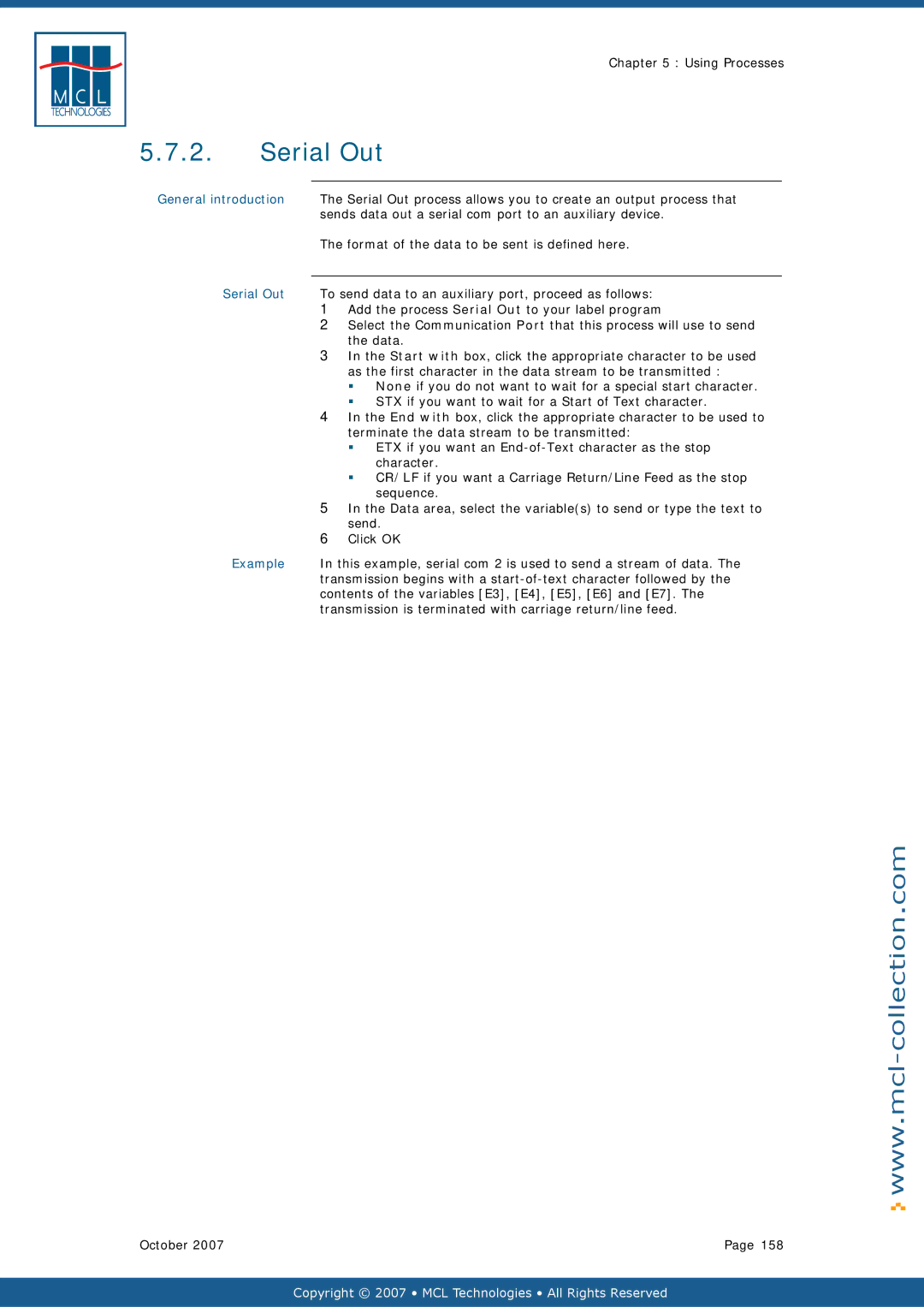 Datamax v1.1x user manual Serial Out 