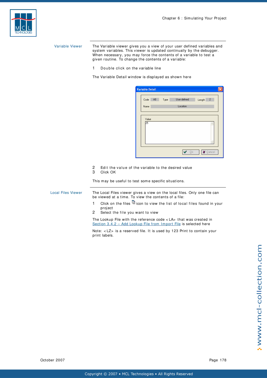 Datamax v1.1x user manual Variable Viewer, Local Files Viewer 