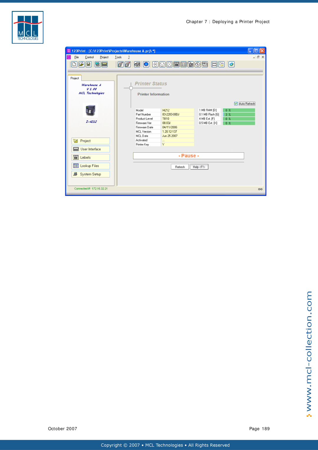 Datamax v1.1x user manual Deploying a Printer Project October 