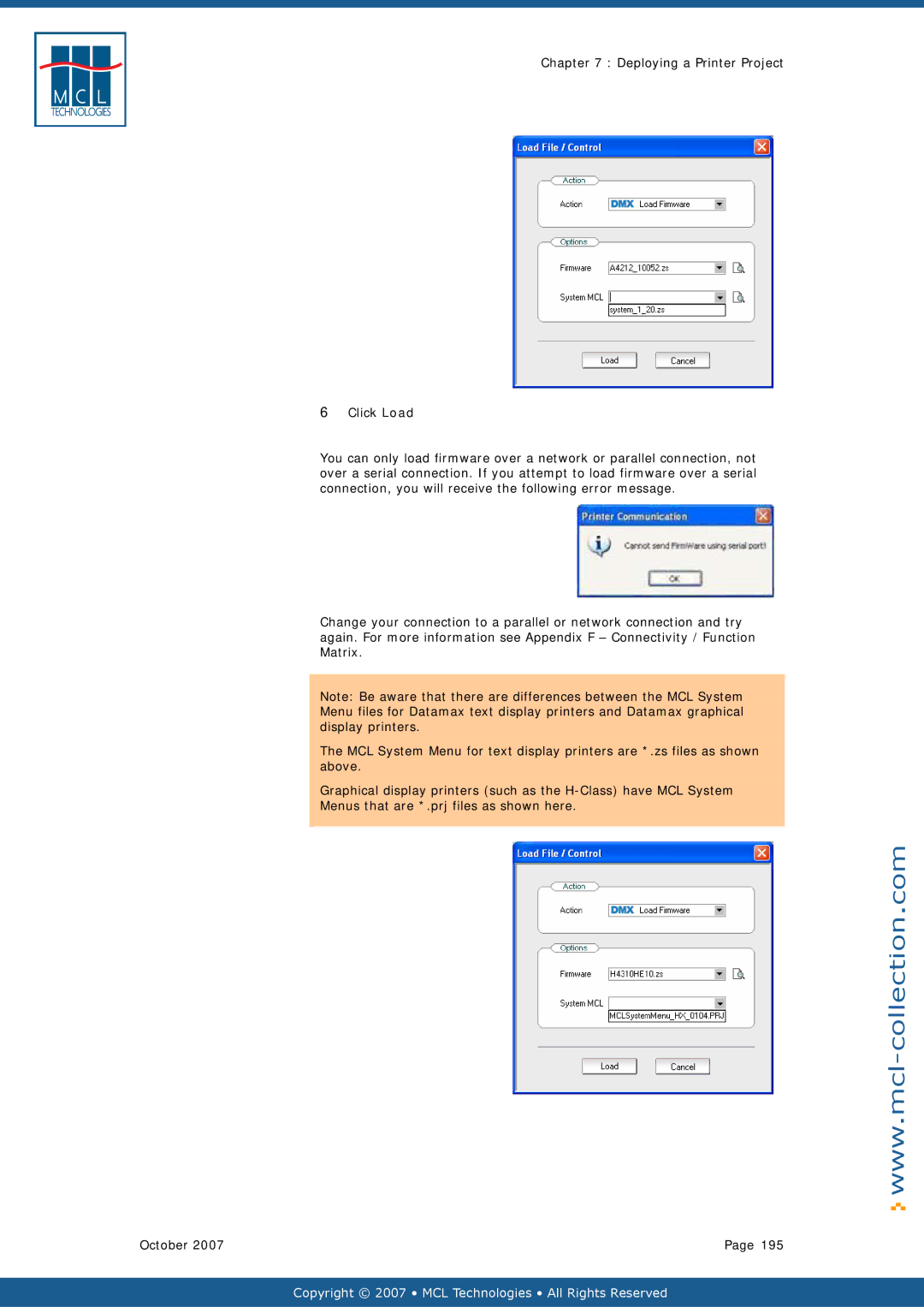 Datamax v1.1x user manual Copyright 2007 MCL Technologies All Rights Reserved 