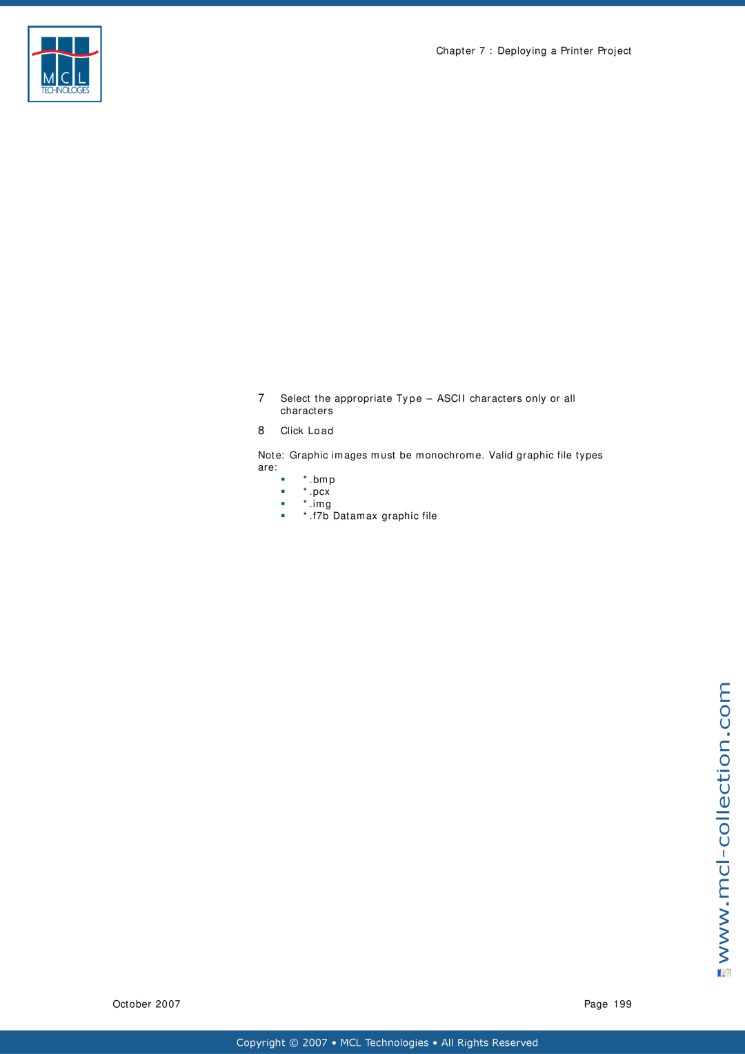 Datamax v1.1x user manual Copyright 2007 MCL Technologies All Rights Reserved 