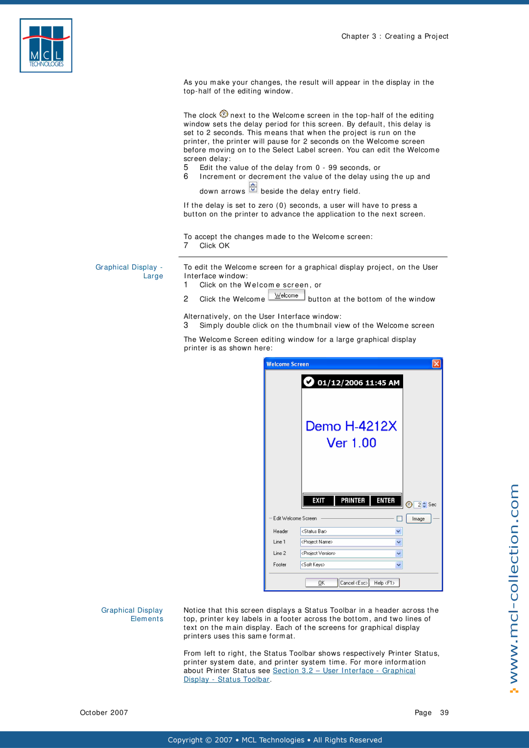 Datamax v1.1x user manual Large, Graphical Display Elements, About Printer Status see .2 User Interface Graphical 