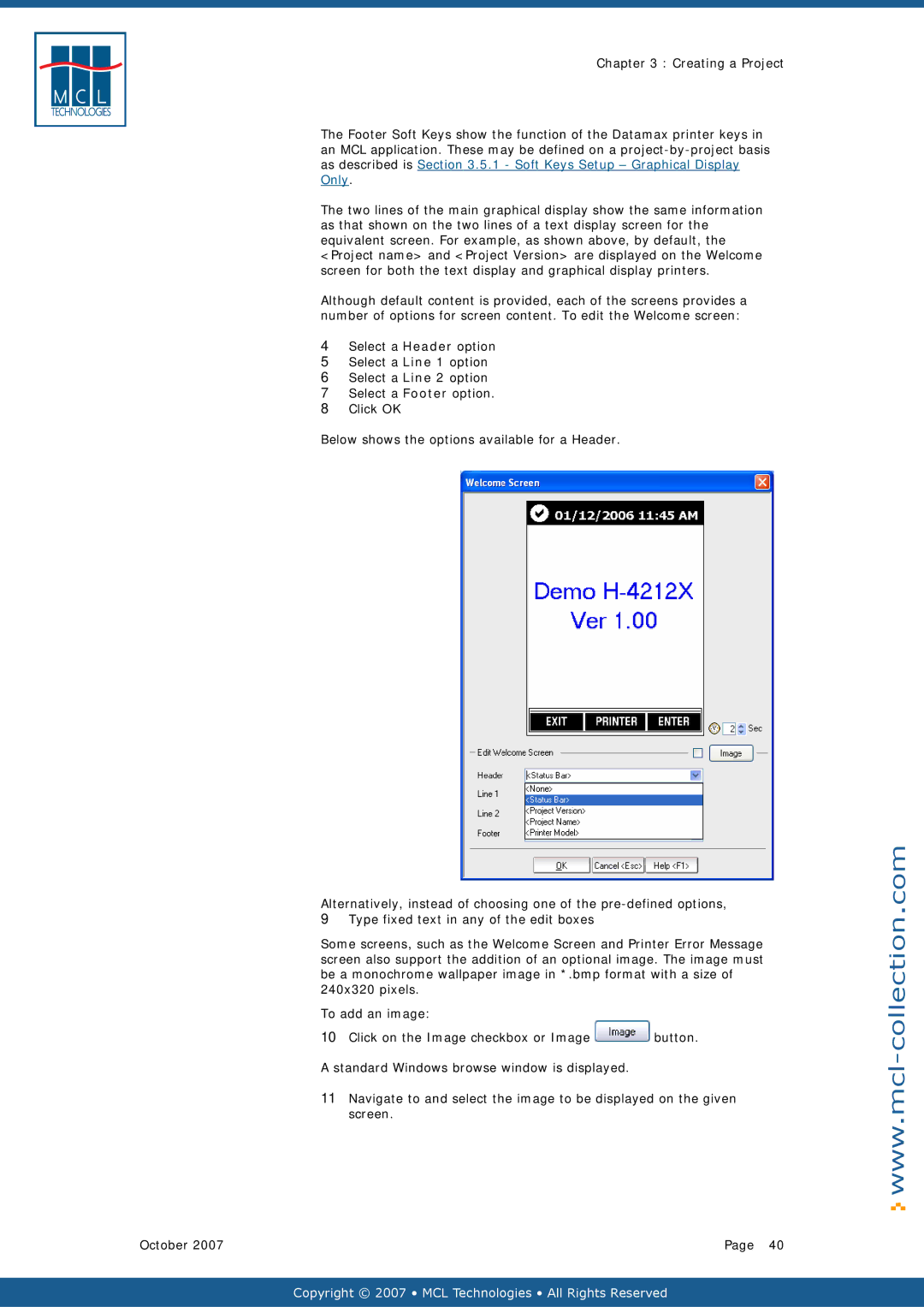 Datamax v1.1x user manual Copyright 2007 MCL Technologies All Rights Reserved 