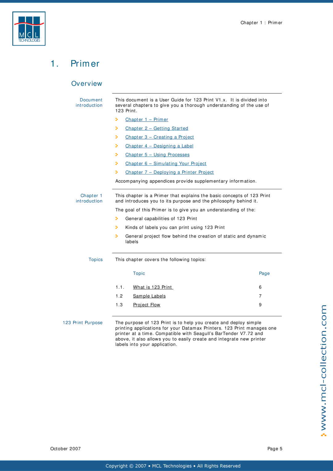 Datamax v1.1x user manual Primer 