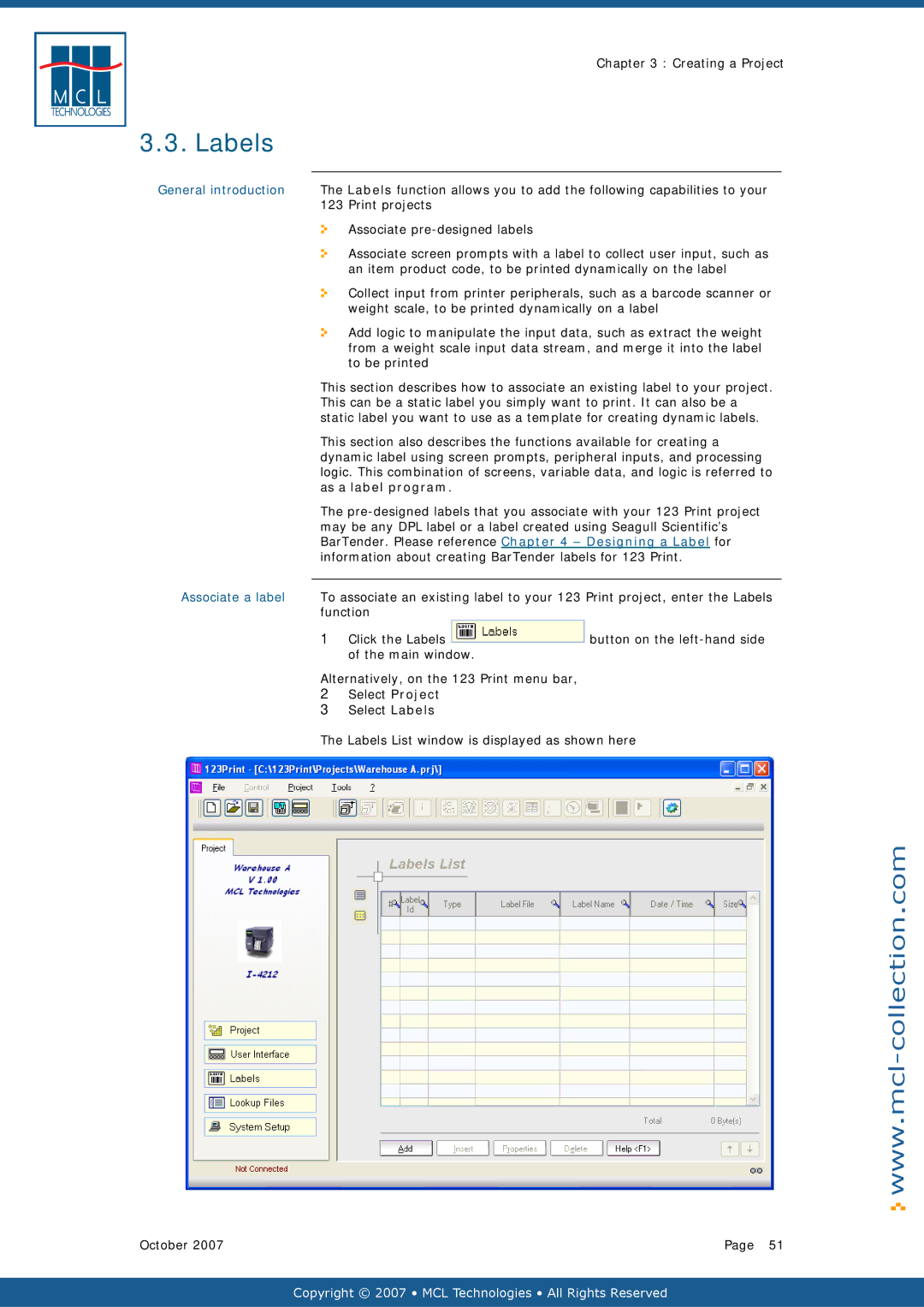 Datamax v1.1x user manual As a label program, Associate a label 