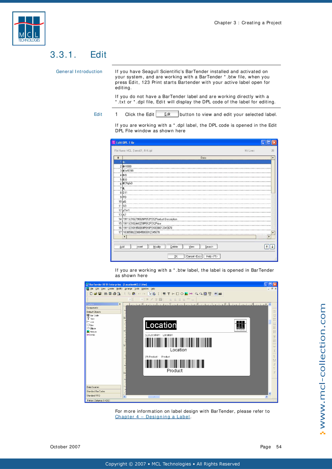 Datamax v1.1x user manual Click the Edit 