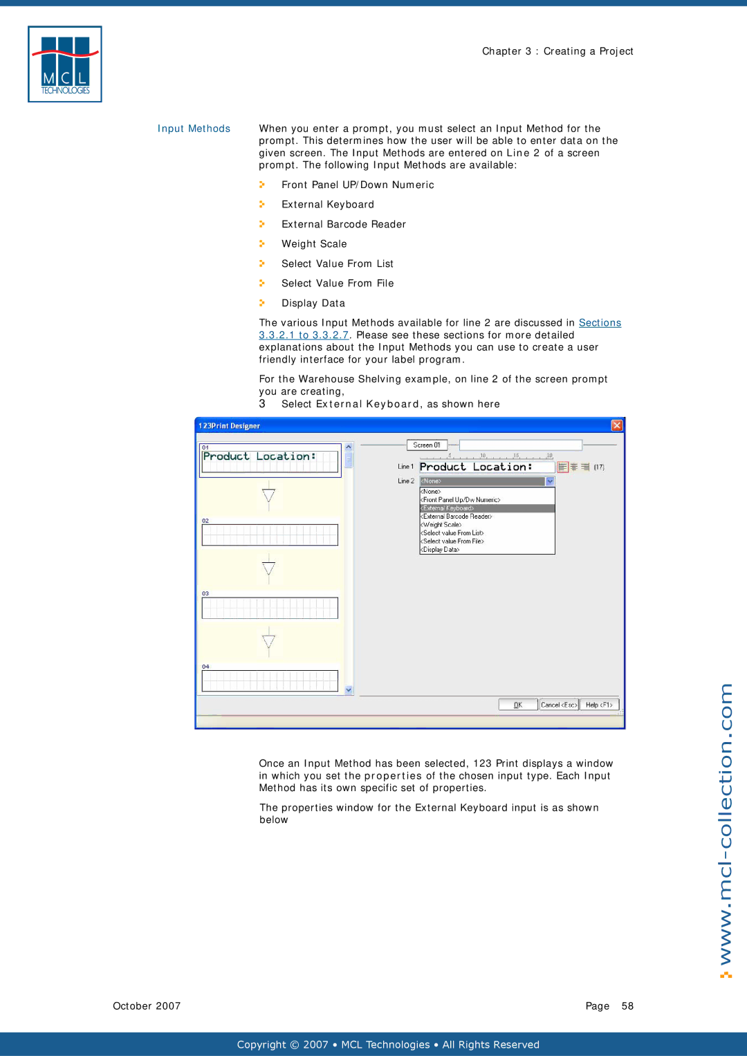 Datamax v1.1x user manual Input Methods 