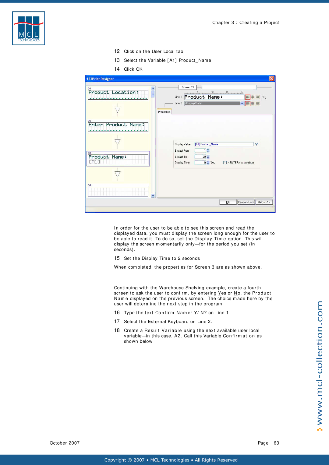 Datamax v1.1x user manual Copyright 2007 MCL Technologies All Rights Reserved 