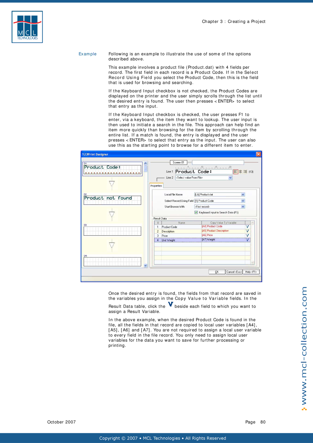 Datamax v1.1x user manual Example, Described above, That is used for browsing and searching, That entry as the input 