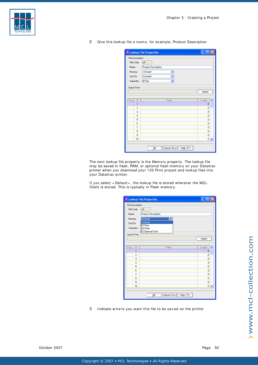 Datamax v1.1x user manual Copyright 2007 MCL Technologies All Rights Reserved 