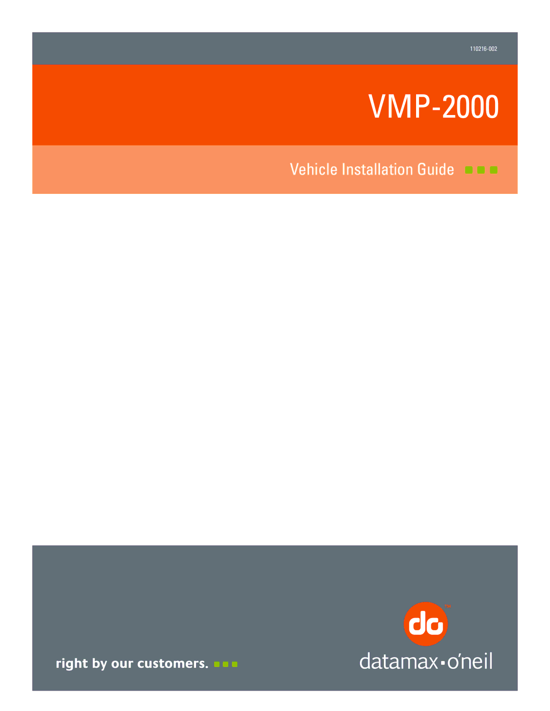 Datamax VMP-2000 manual 