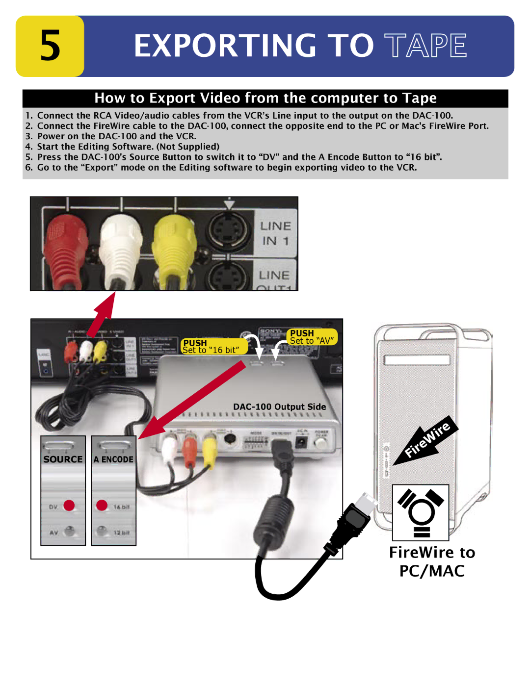 Datavideo DAC-100 manual Exporting to 