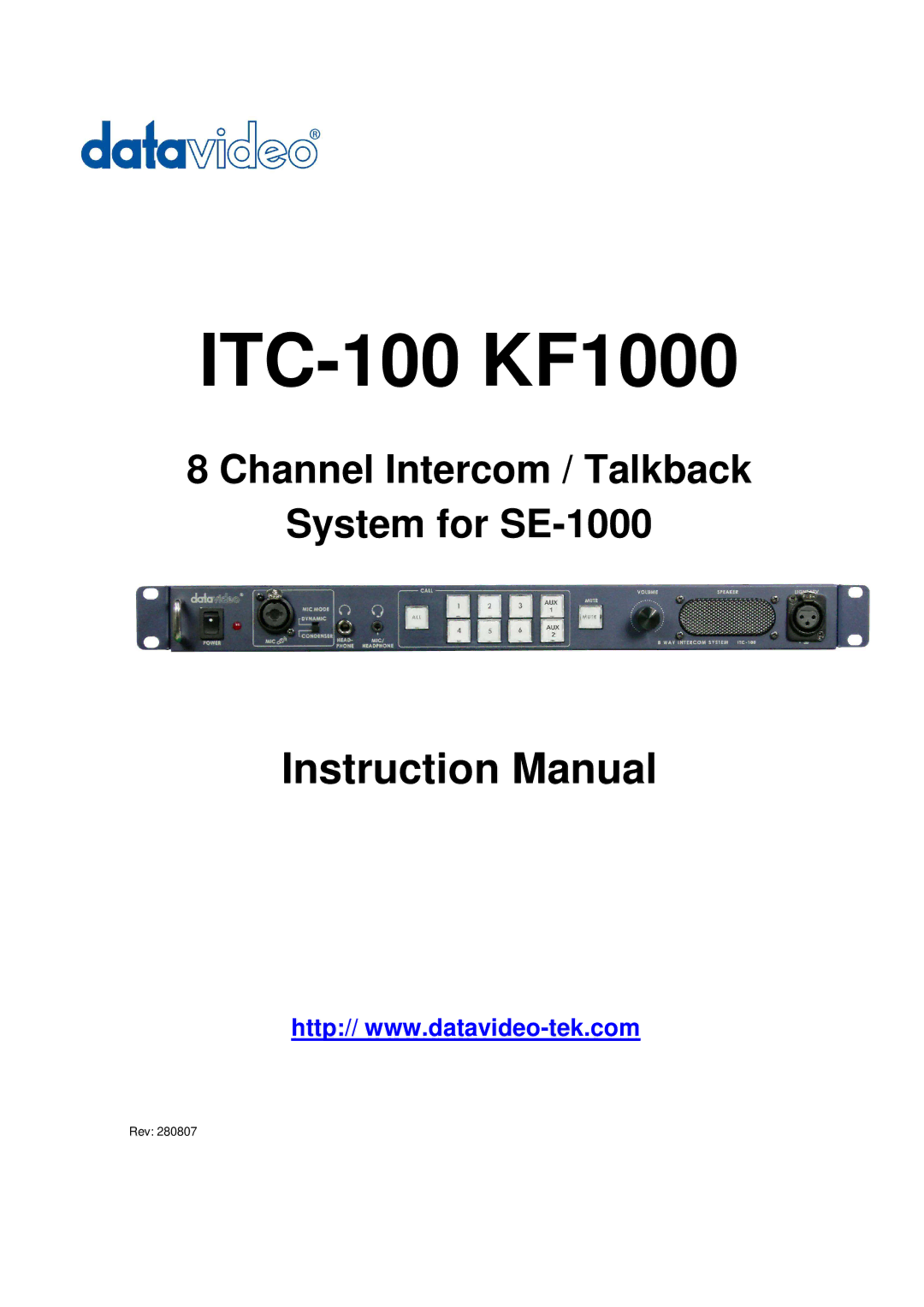 Datavideo ITC-100 KF1000 instruction manual 