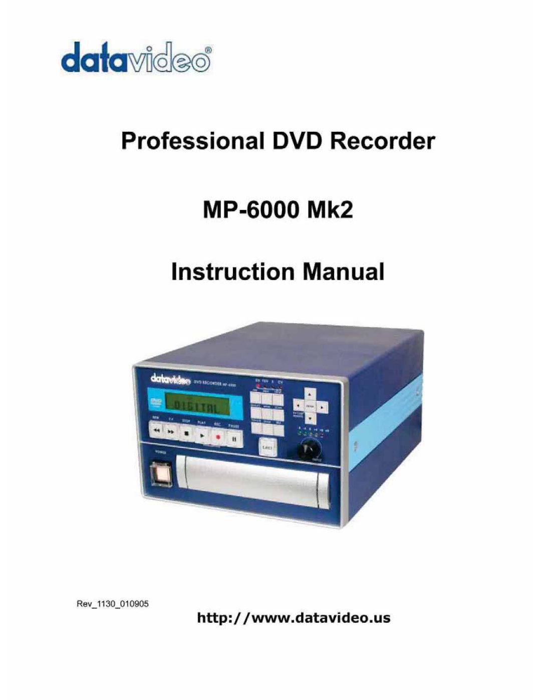 Datavideo MP-6000 Mk2 manual 