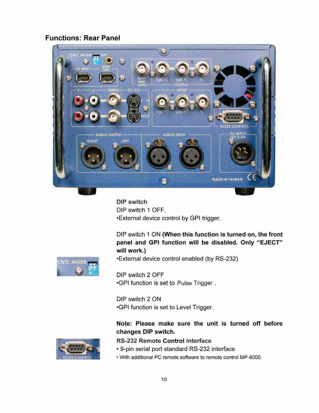 Datavideo MP-6000 Mk2 manual 