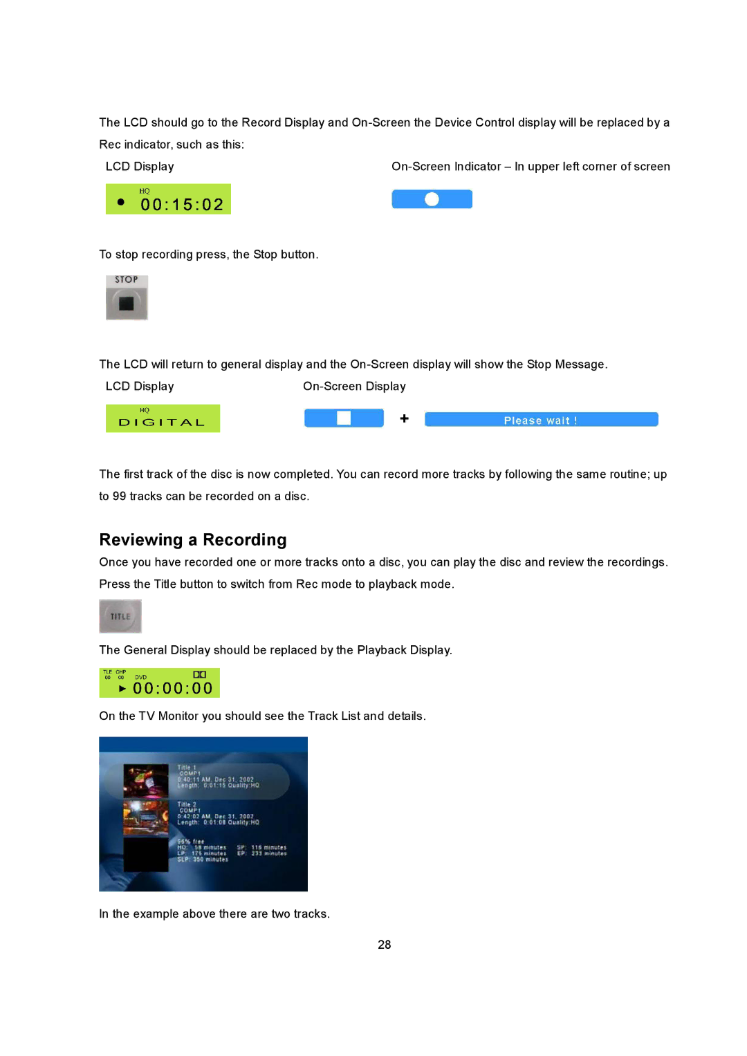 Datavideo MP6000MD manual Reviewing a Recording 