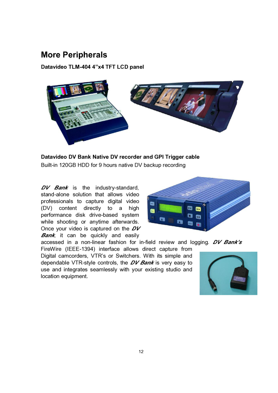 Datavideo RMC-90 manual More Peripherals 