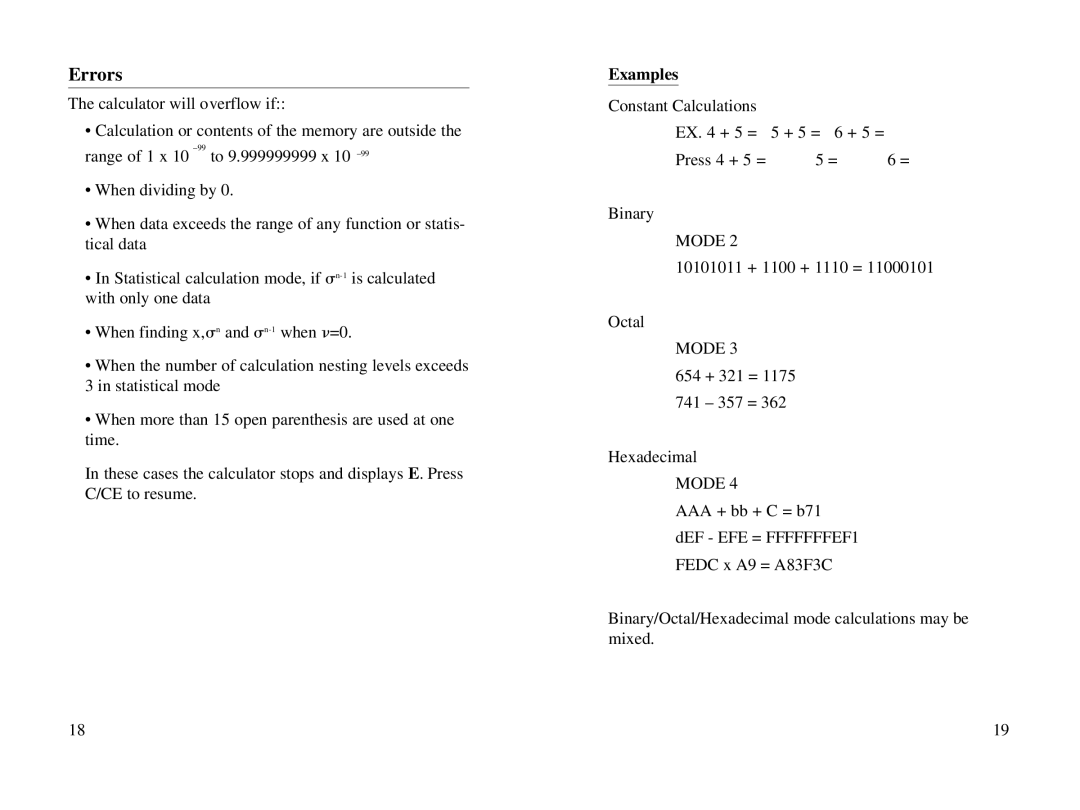 Datexx 6518206 owner manual Errors 