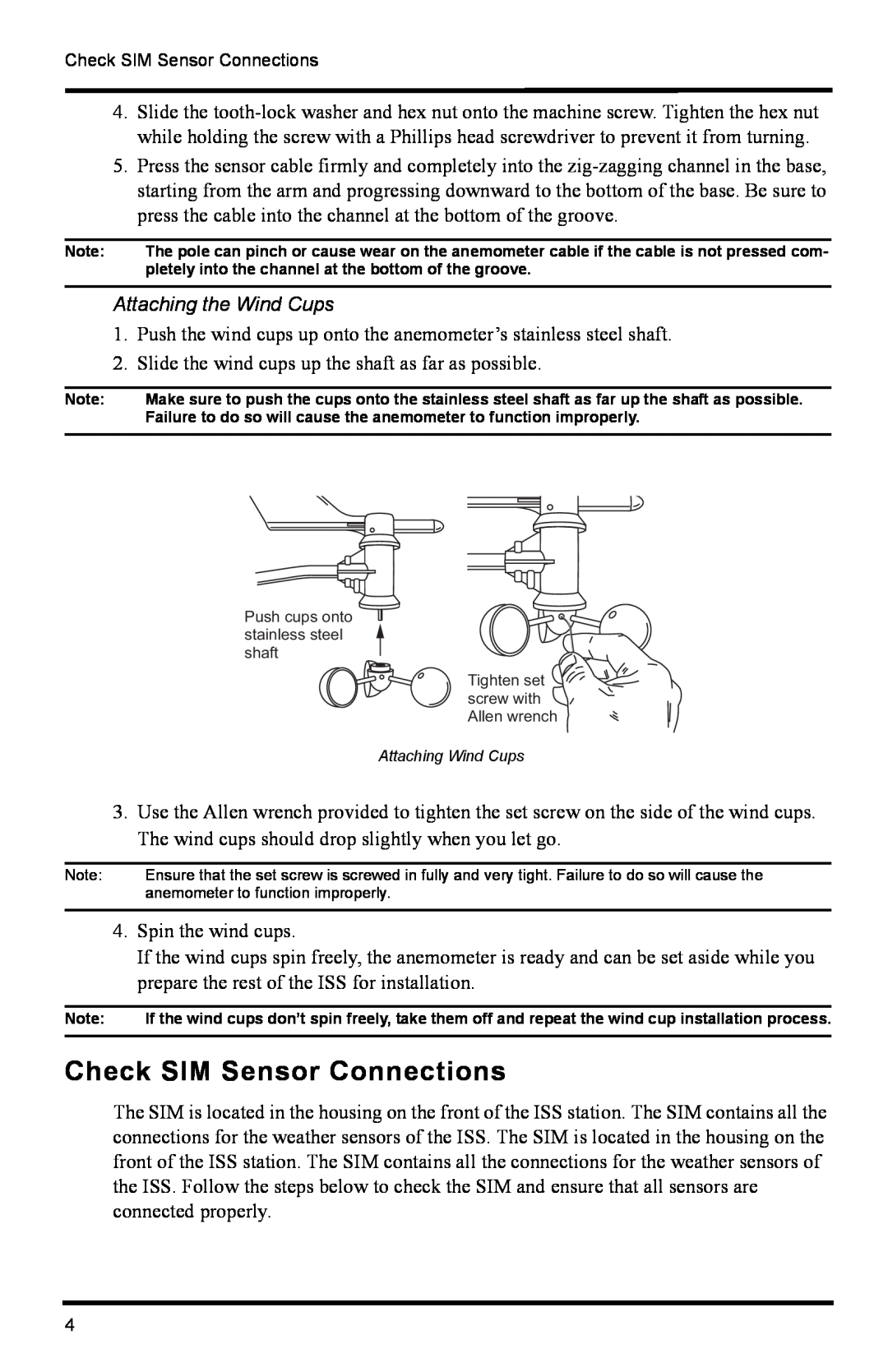 DAVIS 6322C installation manual Check SIM Sensor Connections 
