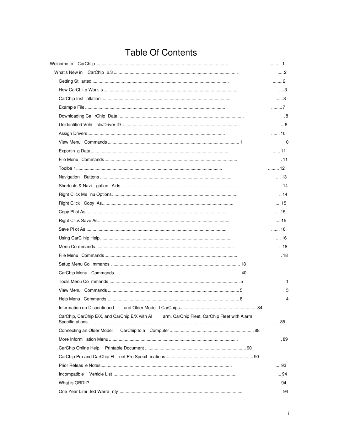 Davis Instruments 8226, 8241, 8245, 8246, 8211, 8220, 8221, 8225, 8210 manual Table Of Contents 