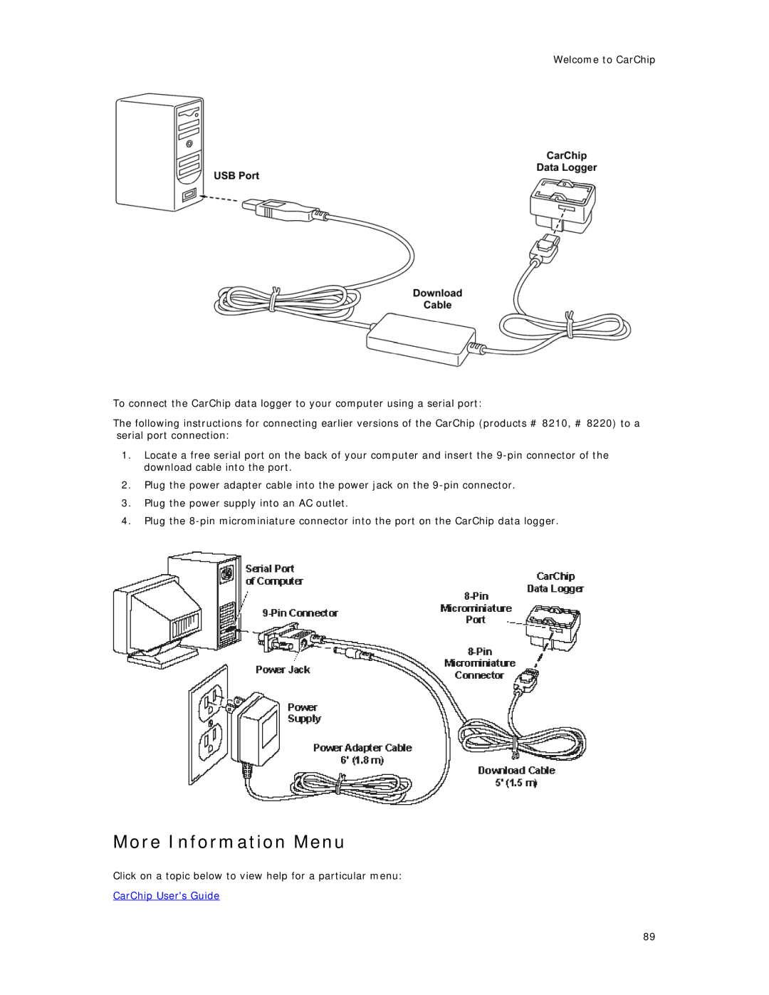 Davis Instruments 8226, 8241, 8245, 8246, 8211, 8220, 8221, 8225, 8210 manual More Information Menu 