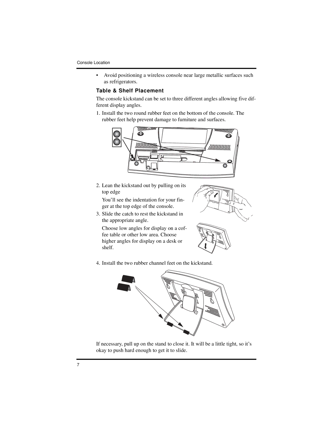 Davis Instruments Vantage Pro2 manual Table & Shelf Placement 